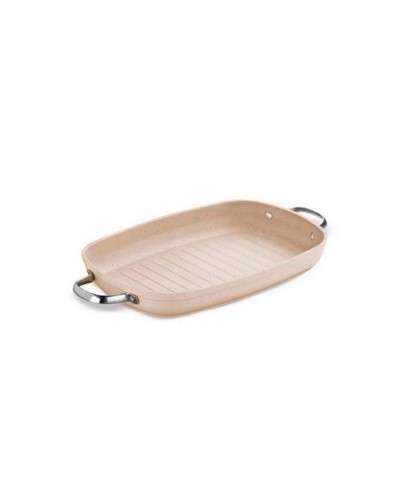 Tava-qril Korkmaz Grill A1274, 3.2 l, 35x25 sm, alüminium yapışmayan örtük ilə, iki tutacaq, Bej