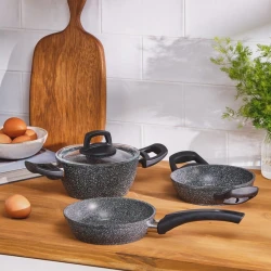 Набор посуды Emsan Luna, гранит, серый, 4 предмета