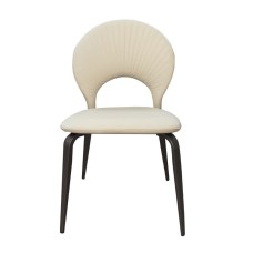 Stul Nurayza Concept, eko dəri/metal, krem, 45x43x89 sm