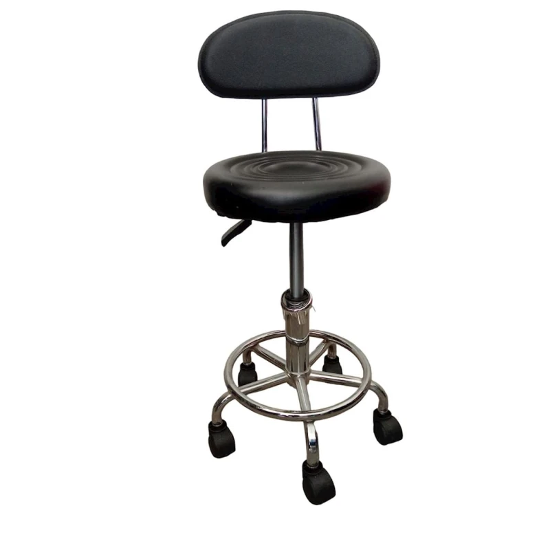 Вращающаяся табуретка 252517, металл/искусственная кожа, черная, 46х35 см Вращающаяся табуретка 252517, металл/искусственная кожа, черная, 46х35 см