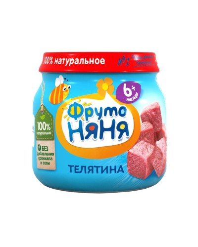 Ətli püre ФрутоНяня Телятина, 80 q