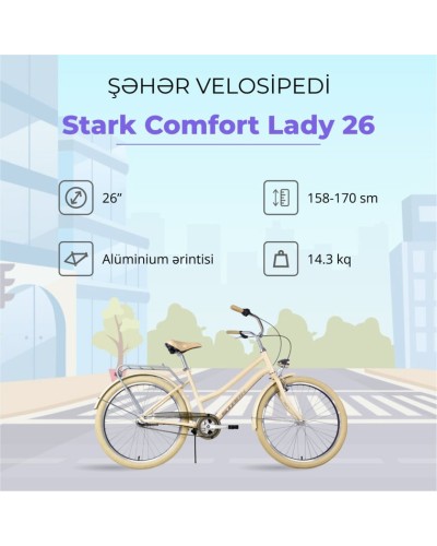 Velosiped Stark Comfort Lady 26, M