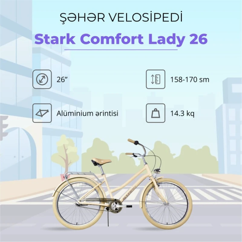 Velosiped Stark Comfort Lady 26, M