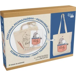Набор Rosa Talent Милые зайчата эко сумка-раскраска, хлопок 220 г/кв.м, 38х42 см