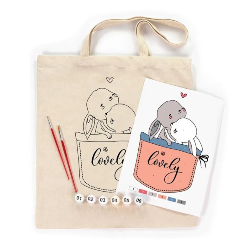 Набор Rosa Talent Милые зайчата эко сумка-раскраска, хлопок 220 г/кв.м, 38х42 см Набор Rosa Talent Милые зайчата эко сумка-раскраска, хлопок 220 г/кв.м, 38х42 см