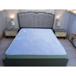 Наматрасник защитный Luxe Cotton Lu-xe-000679, 180x200 см, двуспальный, велюр, голубой