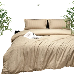 Комплект постельного белья Narlı Exclusive Narlı 000760, пододеяльник 200x220 см, простыня 240x260 см, 2 шт наволочки 50x70 см, двуспальный, люкс сатин, бежевый
