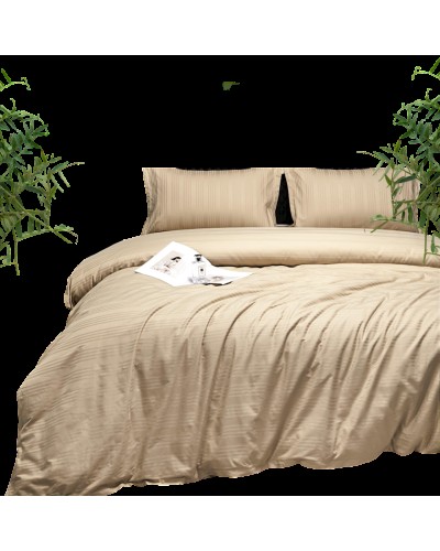 Yataq dəsti Narlı Exclusive Narlı 000760, yorğan üzü 200x220 sm, mələfə 240x260 sm, 2 əd yastıq üzü 50x70 sm, ikinəfərlik, lüks satin, bej