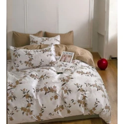 Yataq dəsti Narlı 000225, yorğan üzü 200x220 sm, mələfə 250x250 sm, yastıq üzü 50x70 sm (2 əd), ikinəfərlik, pambıq, qəhvəyi/ağ