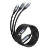 Кабель-разветвитель Joyroom SA21-1T3 Speedy USB, 3 in 1/30W 1.2 m Black Кабель-разветвитель Joyroom SA21-1T3 Speedy USB, 3 in 1/30W 1.2 m Black