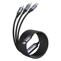 Кабель-разветвитель Joyroom SA21-1T3 Speedy USB, 3 in 1/30W 1.2 m Black