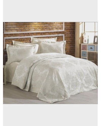 Örtük və yastıq üzü dəsti Gardines, örtük 240x260 sm, yastıq üzü 60x80 sm 2 ədəd, ikinəfərlik, polyester, krem - RB_210967_002