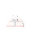 Салфетница Hom-me Bows and Hearts, керамика, 13.2x5.3x7.8 см, розовая/серая