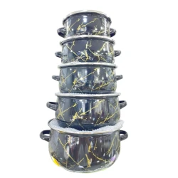 Набор кастрюль ZTW-QDEO4, эмаль, черный, 16/18/20/22/24 см, 5 шт Набор кастрюль ZTW-QDEO4, эмаль, черный, 16/18/20/22/24 см, 5 шт