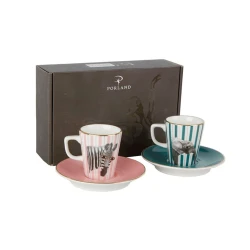 Набор кофейный Porland Wild Life Zebra-Elephant 04ALM005318, 80 мл, 4 предмета, разноцветный