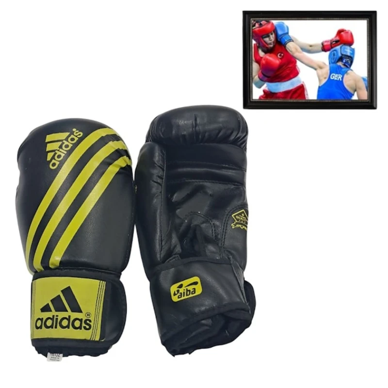 Боксерские перчатки, полиуретан, черный, размер 12