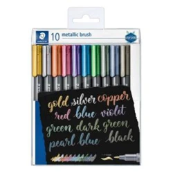Markerlər dəsti Staedtler Metallic Brush, fırça 1-6 mm, 10 rəng