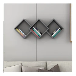 Divar rəfi Art Mebel 145, laminat, 100х40х20 sm, boz