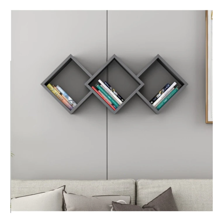 Divar rəfi Art Mebel 145, laminat, 100х40х20 sm, boz