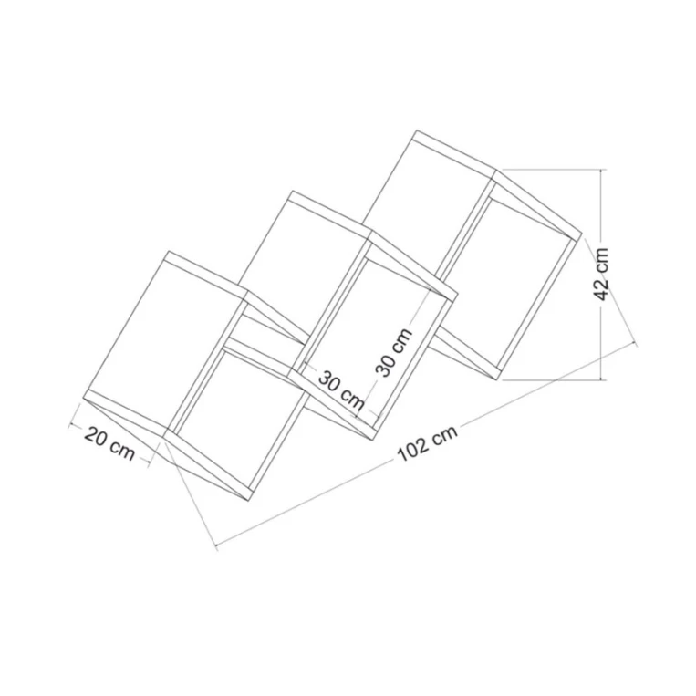 Divar rəfi Art Mebel 145, laminat, 100х40х20 sm, boz