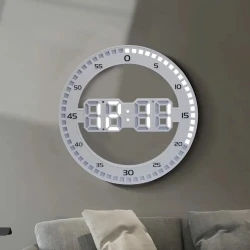 Настенные светодиодные электронные часы, 30.7x30.7 см, пластик, белые