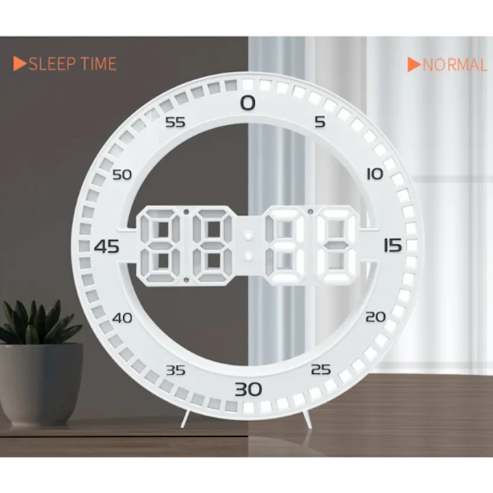 Настенные светодиодные электронные часы, 30.7x30.7 см, пластик, белые