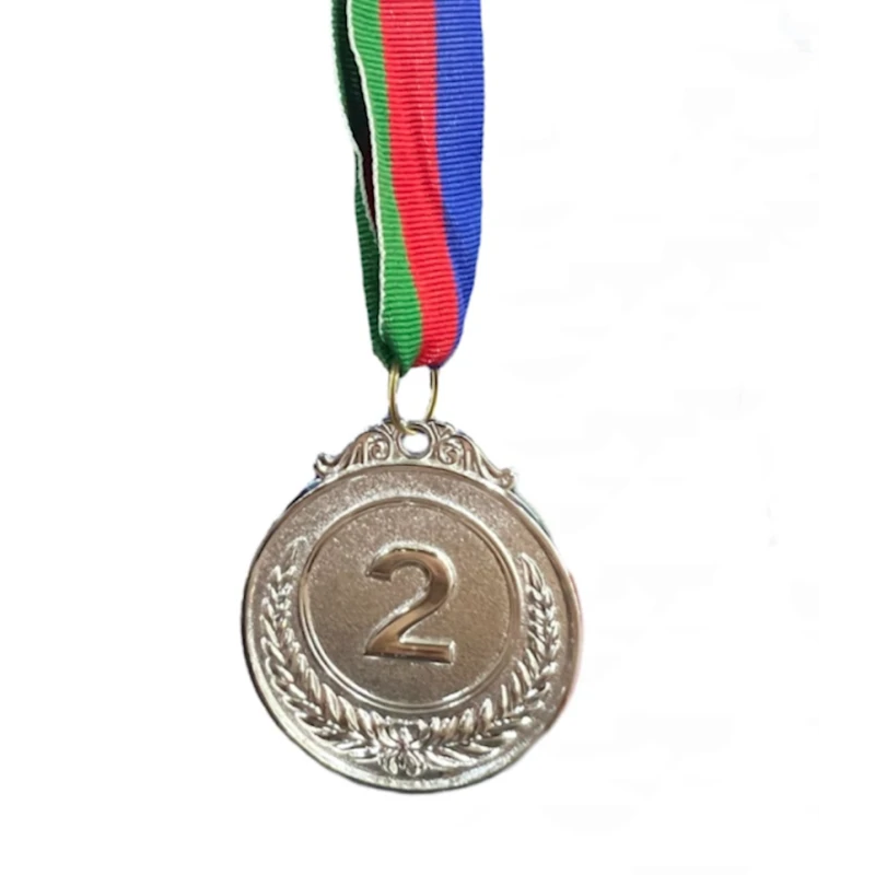 Medal WS0474 ikinci yer üçün, gümüşü, 5 sm Medal WS0474 ikinci yer üçün, gümüşü, 5 sm