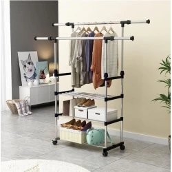 Сушилка для белья NH_SGGGQ, металл, черная/серебристая, 75x42x80x150 см