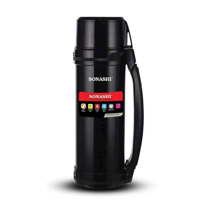Термос Sonashi SVF-1501, нержавеющая сталь, черный