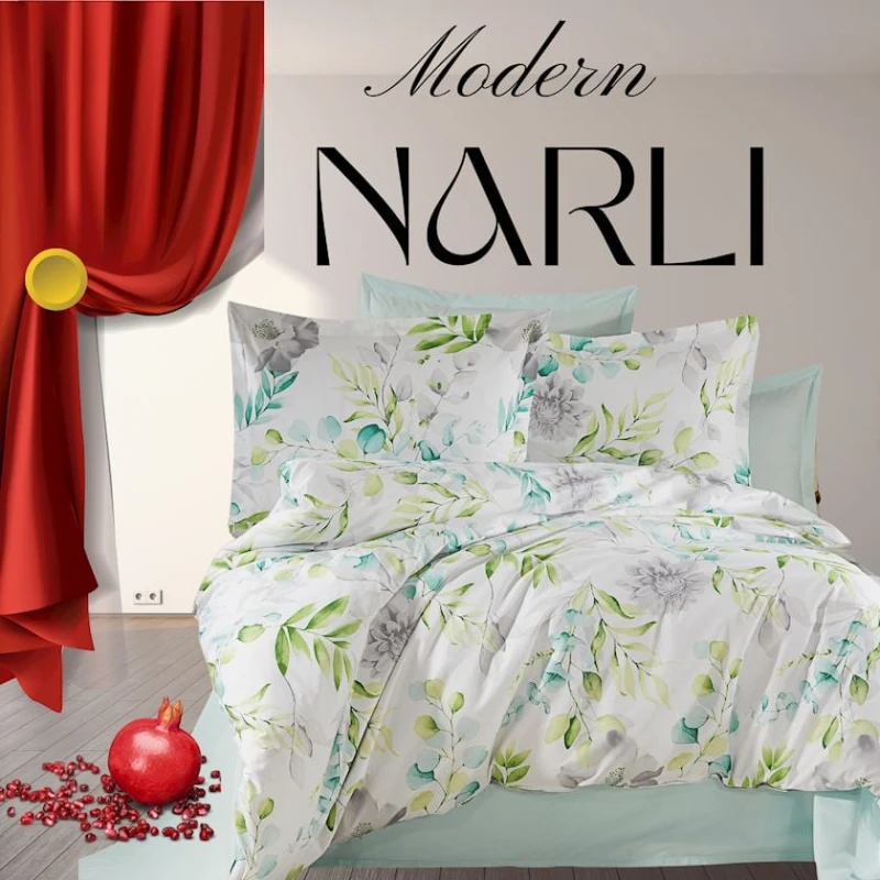 Yataq dəsti Nar-Lı-001006, mələfə 250x250 sm, yorğan üzü 200x220 sm, yastıq üzləri 2 əd x 50x70 sm, ikinəfərlik, pambıq, rəngbərəng