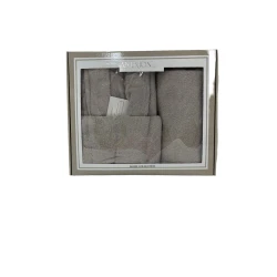 Банный набор Anemon SHA-00002603 халат + банное полотенце 70х140 см + полотенце для рук 50х90 см, коричневый