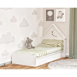 Детская кровать Kashmir KMU0001_Kas, ламинат, белый, 95х200х120 см Детская кровать Kashmir KMU0001_Kas, ламинат, белый, 95х200х120 см