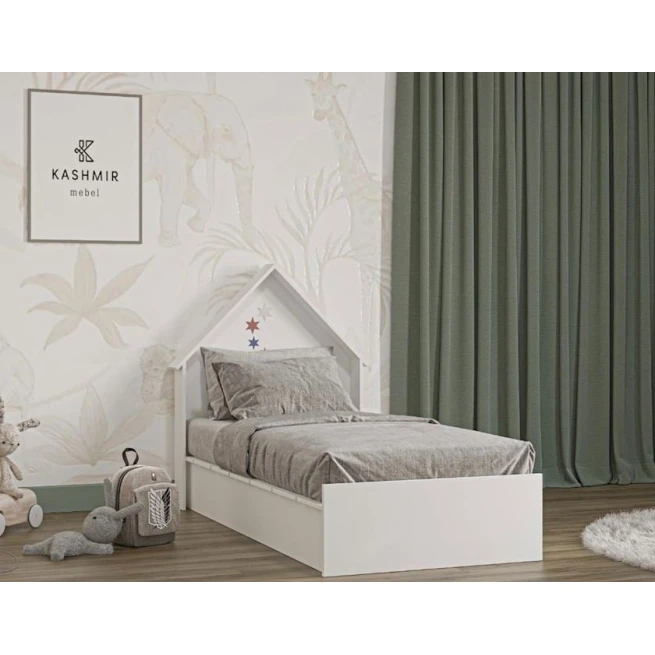 Детская кровать Kashmir KMU0001_Kas, ламинат, белый, 95х200х120 см Детская кровать Kashmir KMU0001_Kas, ламинат, белый, 95х200х120 см