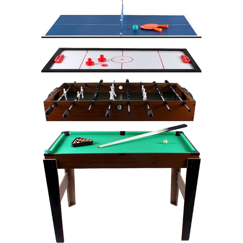 Masaüstü bilyard 4 in 1 Multigame Table Billiards Table Tennis Hockey and Table Football, 107x61x84.5 sm