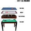 Masaüstü bilyard 4 in 1 Multigame Table Billiards Table Tennis Hockey and Table Football, 107x61x84.5 sm
