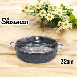 Кастрюля Shosman MT181962, гранит, серый, 32 см