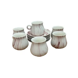 Сервиз чайный, 12 предметов, белый/фиолетовый Сервиз чайный, 12 предметов, белый/фиолетовый