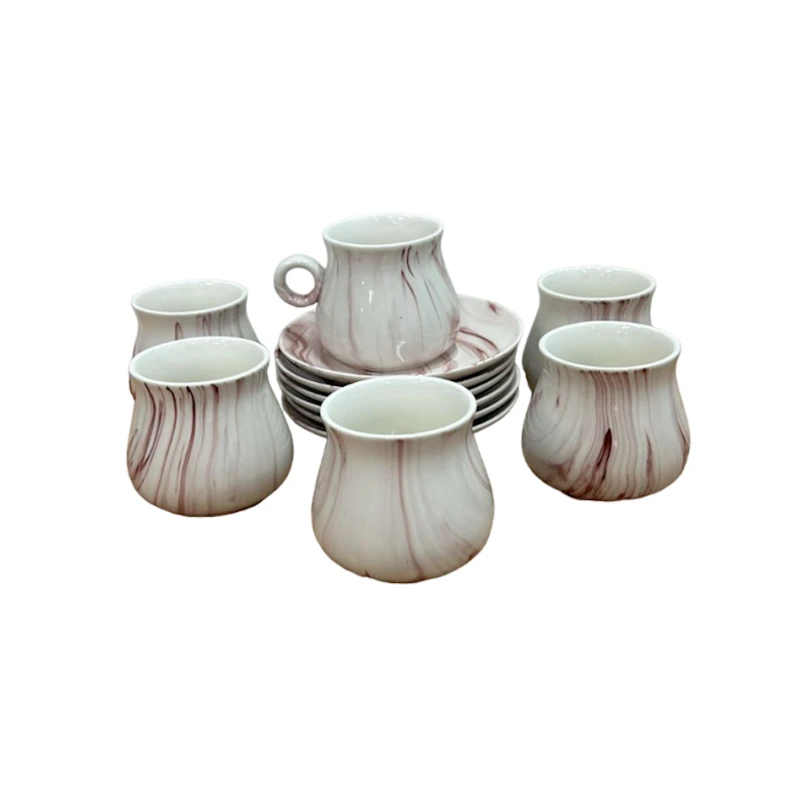 Сервиз чайный, 12 предметов, белый/фиолетовый