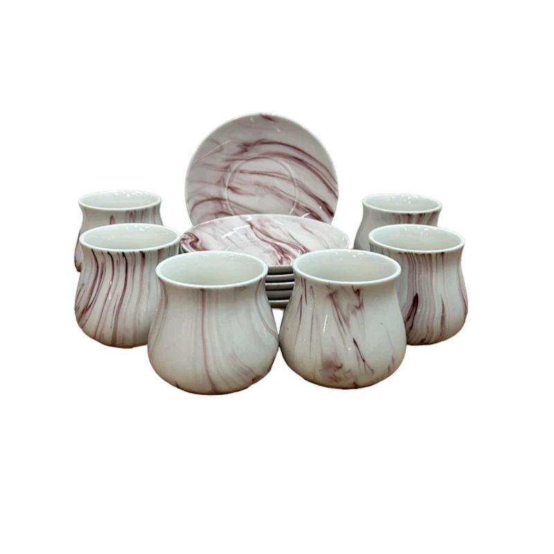 Сервиз чайный, 12 предметов, белый/фиолетовый