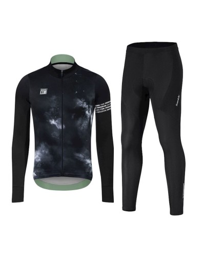 Velosiped kostyumu kişilər üçün Santic WM3CT094H, qara, poliester, ölçü XL