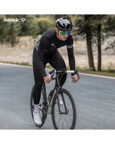 Velosiped kostyumu kişilər üçün Santic WM3CT094H, qara, poliester, ölçü XL