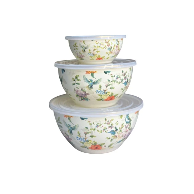 Набор контейнеров ES253, эмаль/пластик, разноцветный, 3 предмета