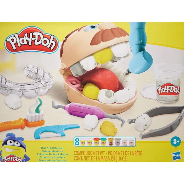 Набор для лепки Hasbro Play-Doh F1259 Drill 'N Fill Dentist, 3+ лет Набор для лепки Hasbro Play-Doh F1259 Drill 'N Fill Dentist, 3+ лет