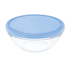 Салатница Pasabahce, 23 см, стекло, прозрачный/голубой