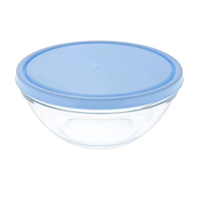 Салатница Pasabahce, 23 см, стекло, прозрачный/голубой Салатница Pasabahce, 23 см, стекло, прозрачный/голубой