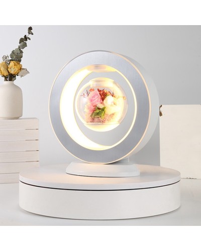 Dekorativ lampa Mrg_050, plastik/kauçuk/şüşə, ağ, 24x15 sm
