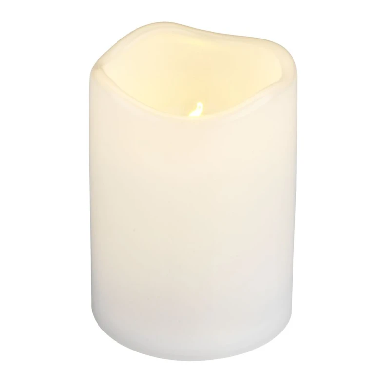 Свеча JYSK Soren с LED, диаметр 7 см, высота 12 см, белый