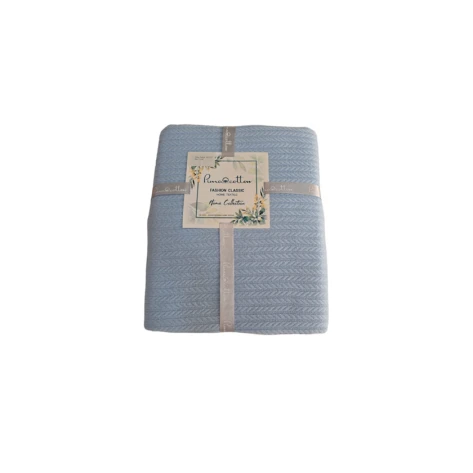 Плед-покрывало Prima Cotton, 160х230 см, двуспальный, голубой Плед-покрывало Prima Cotton, 160х230 см, двуспальный, голубой