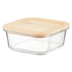 Контейнер Gipfel Stor 51963, стекло/бамбук, прозрачный/коричневый, 800 мл