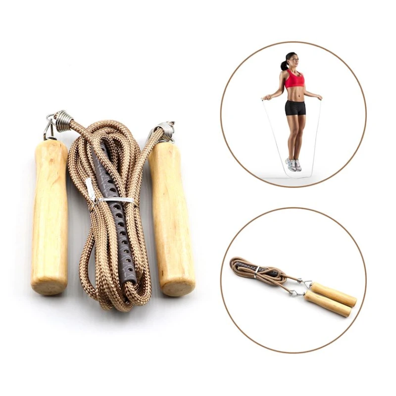 Скакалка 3233971702707, дерево, золотистая